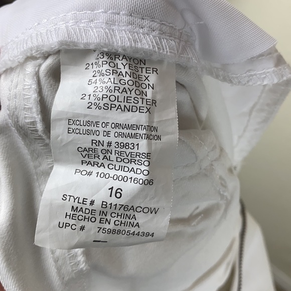 NWT Democracy “Ab Solution” Crop Ankle Jeans White - Picture 13 of 14